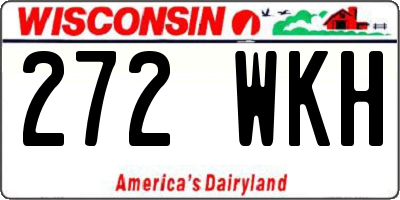 WI license plate 272WKH