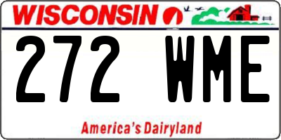 WI license plate 272WME