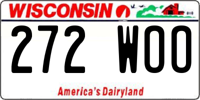 WI license plate 272WOO