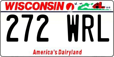 WI license plate 272WRL