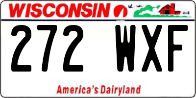 WI license plate 272WXF