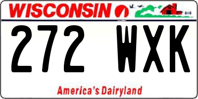 WI license plate 272WXK