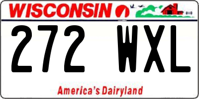 WI license plate 272WXL