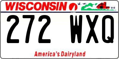 WI license plate 272WXQ
