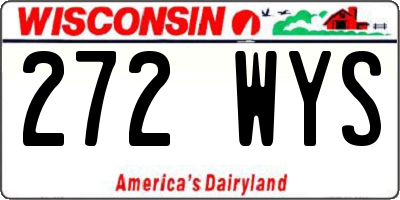 WI license plate 272WYS