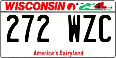 WI license plate 272WZC
