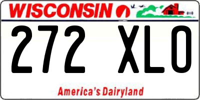 WI license plate 272XLO