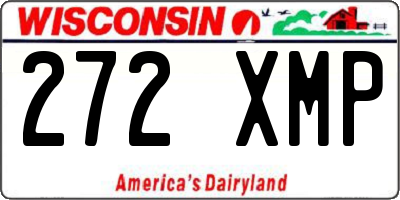 WI license plate 272XMP