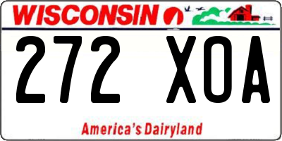 WI license plate 272XOA