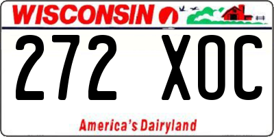 WI license plate 272XOC