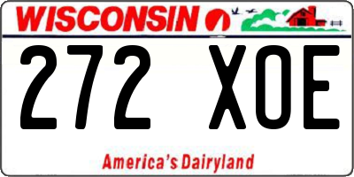WI license plate 272XOE