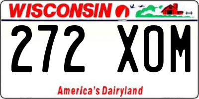 WI license plate 272XOM
