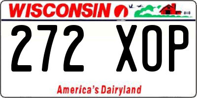 WI license plate 272XOP