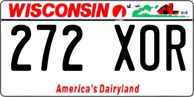 WI license plate 272XOR