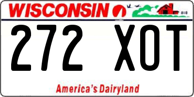 WI license plate 272XOT