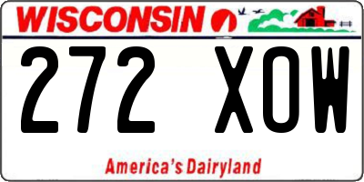 WI license plate 272XOW