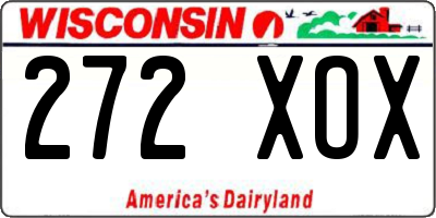 WI license plate 272XOX
