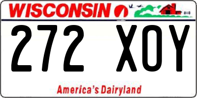 WI license plate 272XOY