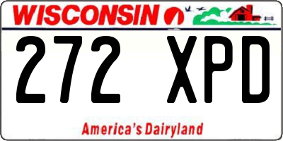 WI license plate 272XPD