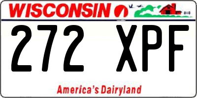 WI license plate 272XPF