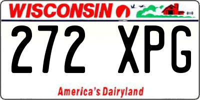 WI license plate 272XPG