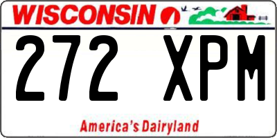 WI license plate 272XPM