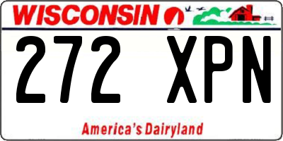 WI license plate 272XPN