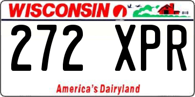 WI license plate 272XPR