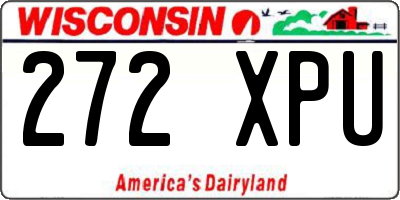 WI license plate 272XPU