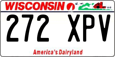 WI license plate 272XPV