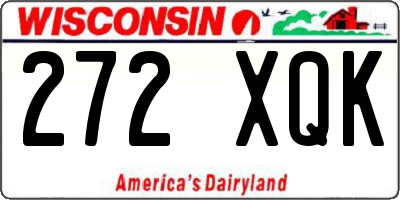 WI license plate 272XQK