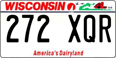 WI license plate 272XQR