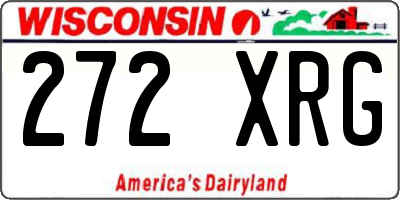 WI license plate 272XRG