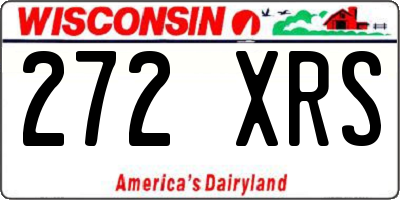 WI license plate 272XRS