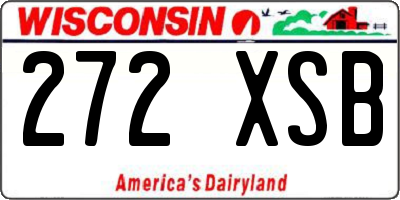 WI license plate 272XSB