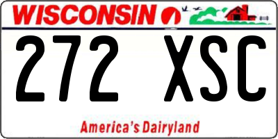 WI license plate 272XSC