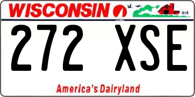 WI license plate 272XSE