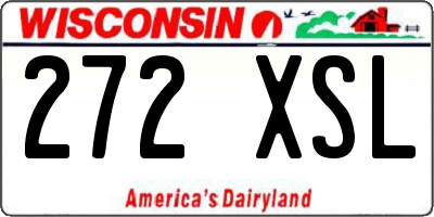 WI license plate 272XSL