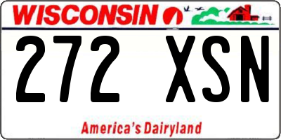 WI license plate 272XSN