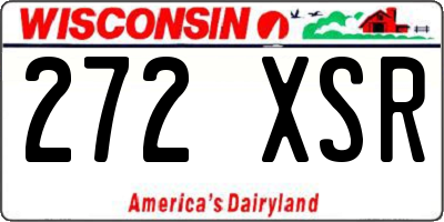 WI license plate 272XSR