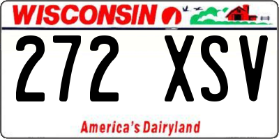 WI license plate 272XSV