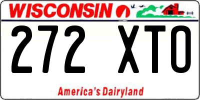 WI license plate 272XTO