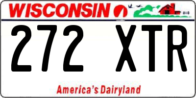 WI license plate 272XTR