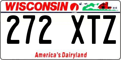 WI license plate 272XTZ