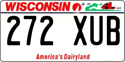 WI license plate 272XUB