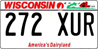 WI license plate 272XUR