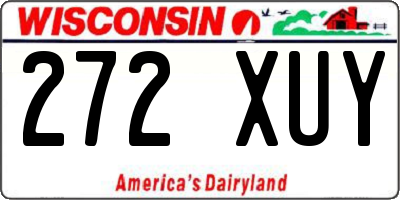 WI license plate 272XUY