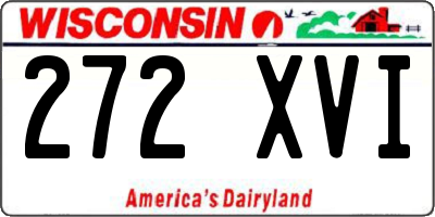 WI license plate 272XVI