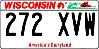 WI license plate 272XVW
