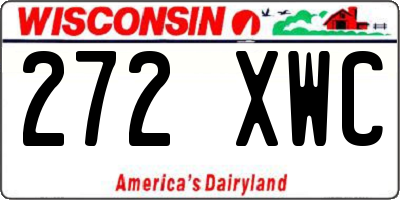 WI license plate 272XWC